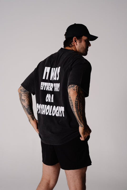 Heavyweight Iron Therapy Tee Vintage Washed - Batik Black